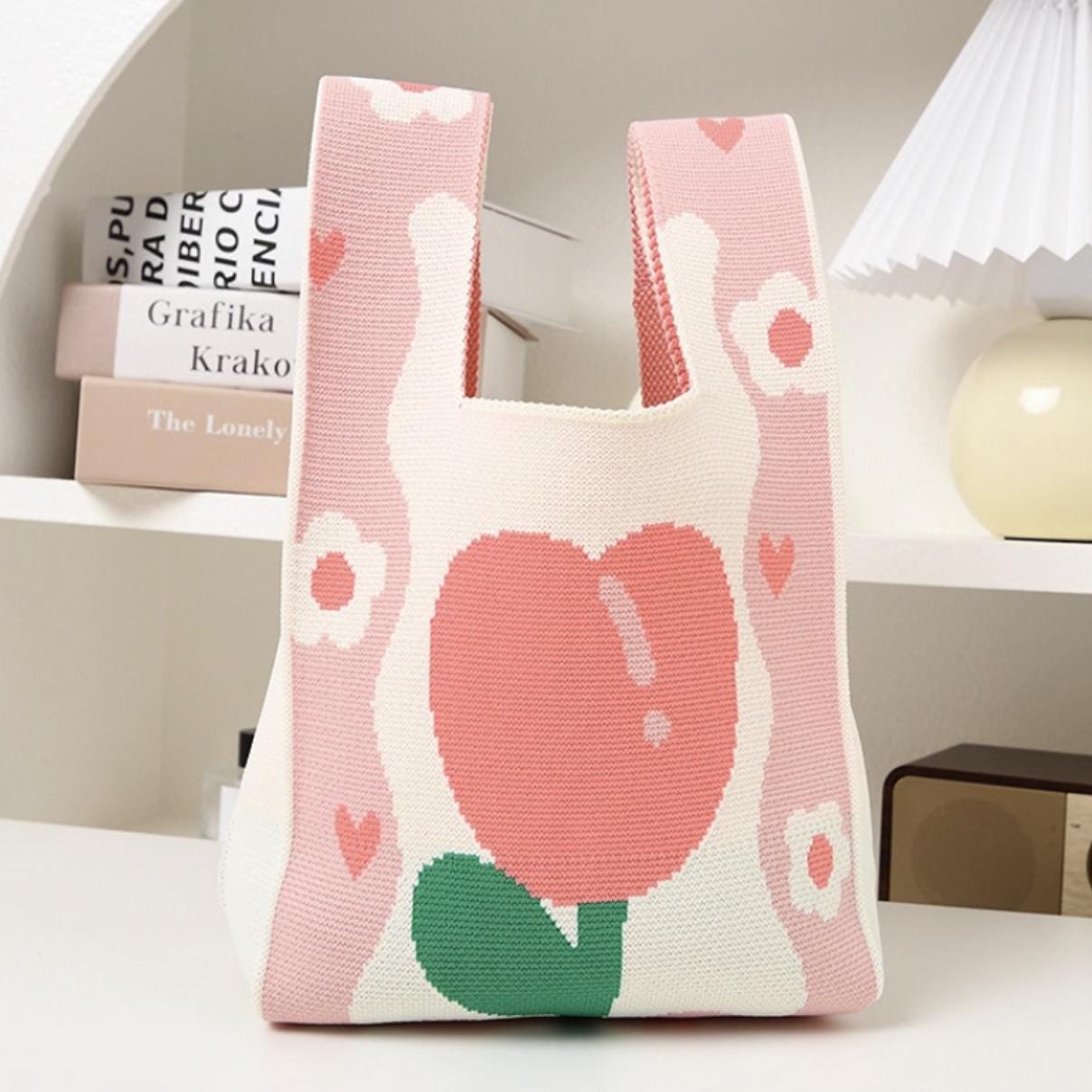 Soft Thick Knit Reusable ShoppingBag | Casual Washable Fabric Bag | Gift for Her