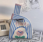 Soft Thick Knit Reusable ShoppingBag | Casual Washable Fabric Bag | Gift for Her