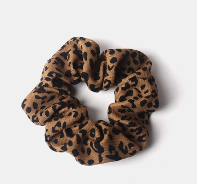 Leopard Print Scrunchie | Vintage Chic Hair Tie | Ponytail Holder for Women