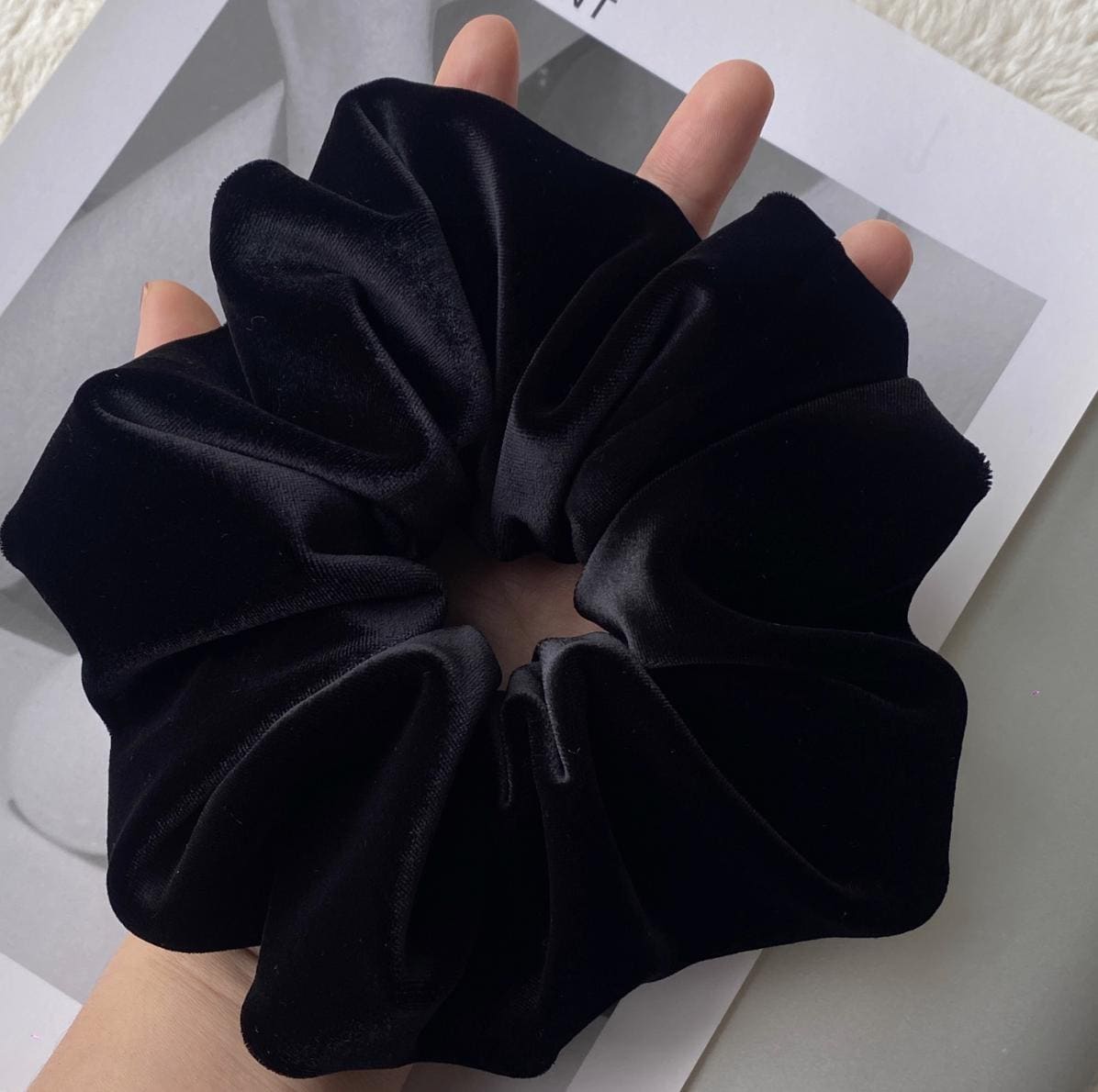 Handmade Velvet Scrunchie | Soft Gentle Elastic Hair Tie for Women and girls