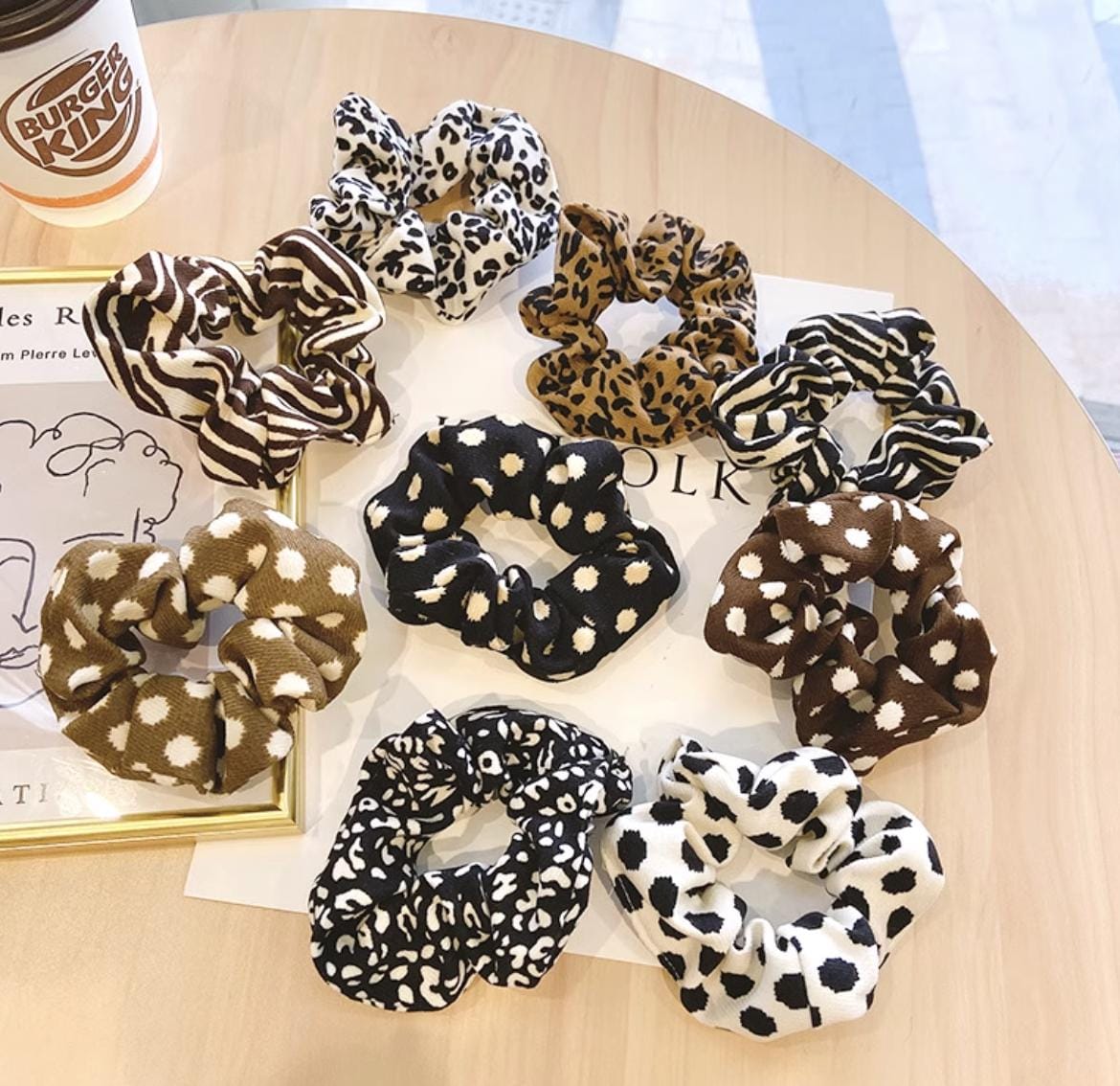 Leopard Print Scrunchie | Vintage Chic Hair Tie | Ponytail Holder for Women