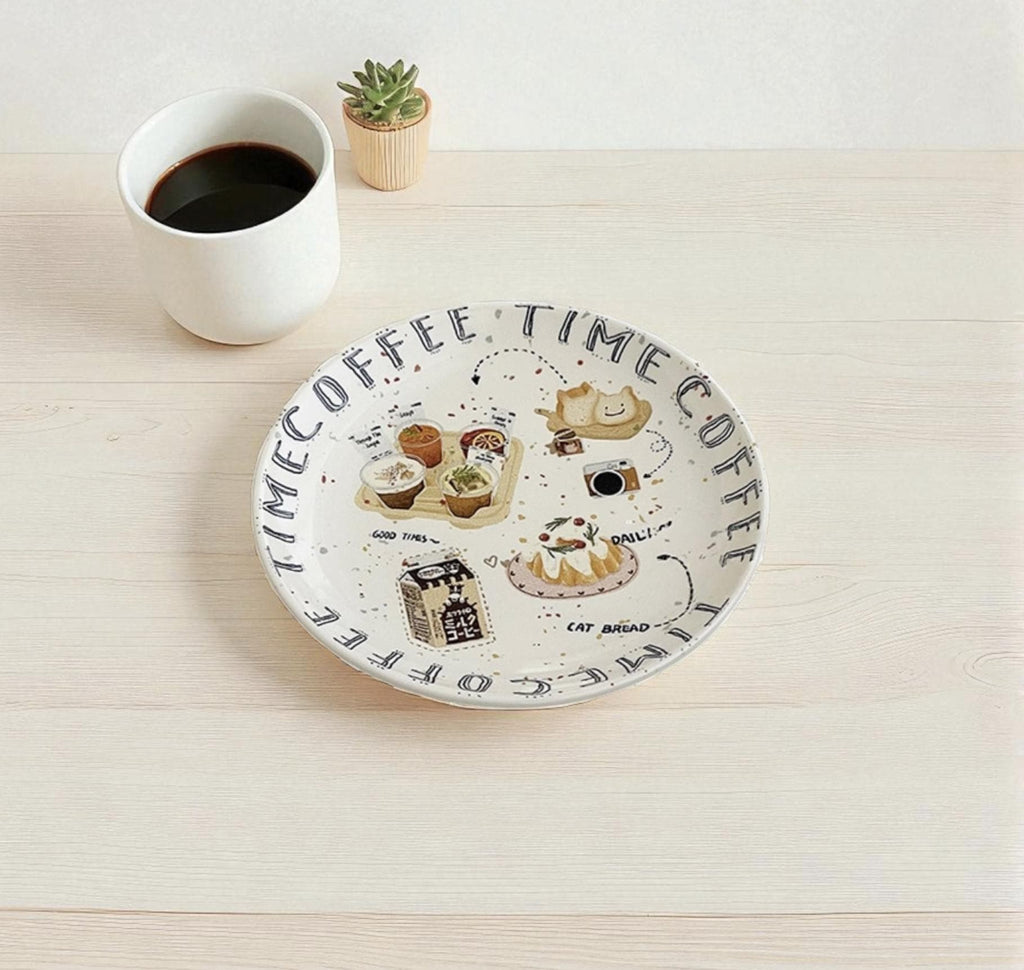 Ceramic Dessert Plate | Aesthetic Tableware for Home & Café