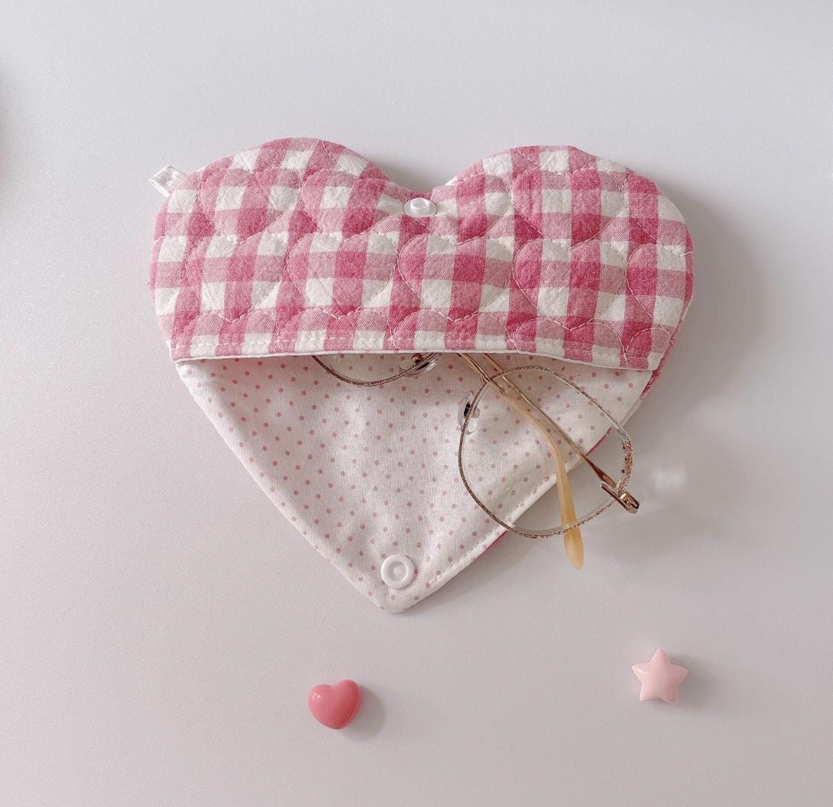 Handmade Fabric Glasses Case | Korean Style Soft Padded Eyeglass Pouch | Cute NS Aesthetic Storage Bag | Cozy Gift Idea for her