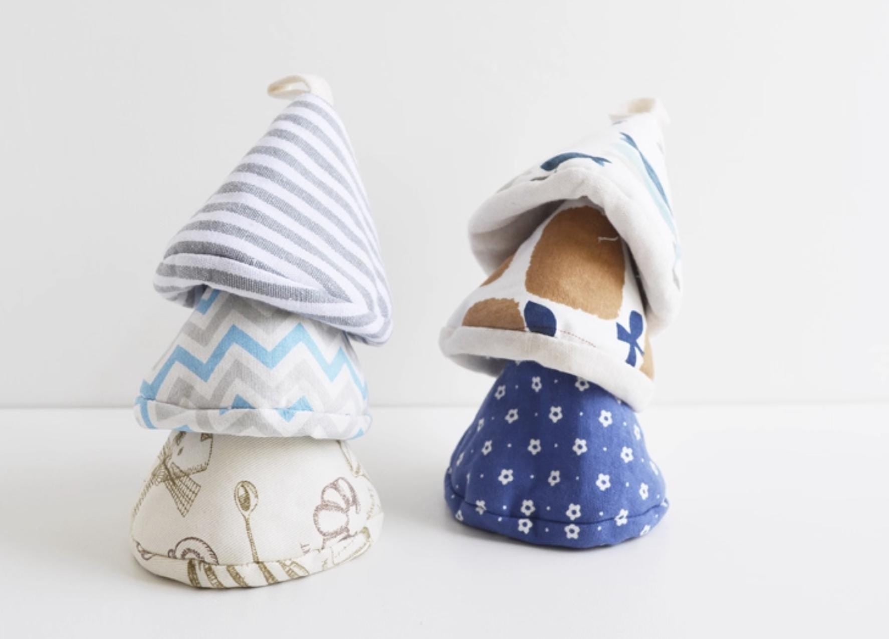 Japanese-Style Quilted Pot Lid Holder | Handmade Heat Proof Pot Cap | Heat-Resistant Cloth Handle Cover | Kitchen Gift