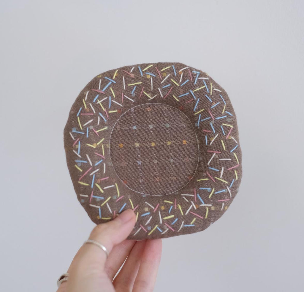 Handmade Embroidered Donut Coaster | Fabric Coaster Round Mug Mat | Cute Stitch Coaster | Sweet Home Decor | Gift for Coffee Lovers
