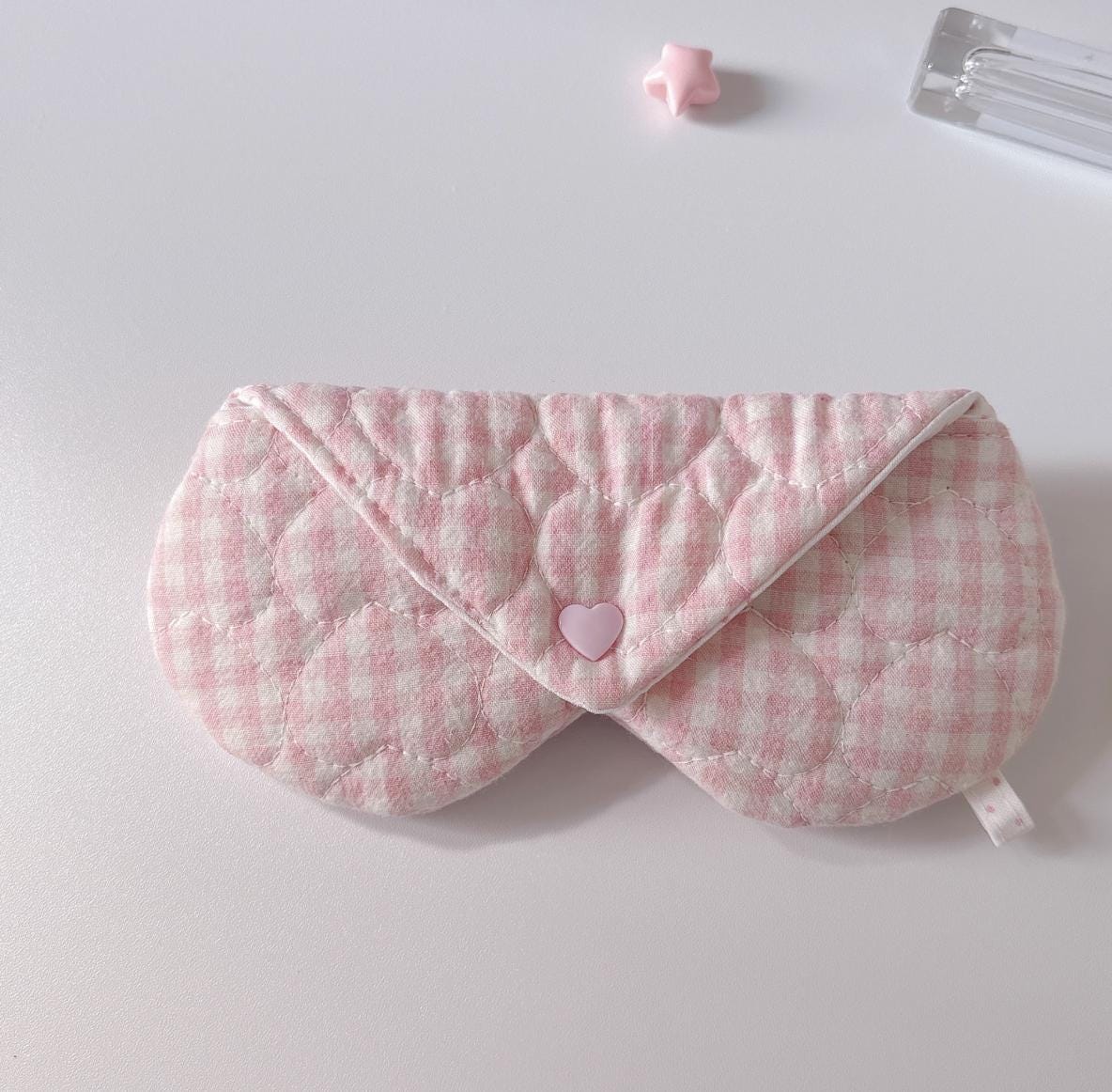 Handmade Fabric Glasses Case | Korean Style Soft Padded Eyeglass Pouch | Cute NS Aesthetic Storage Bag | Cozy Gift Idea for her