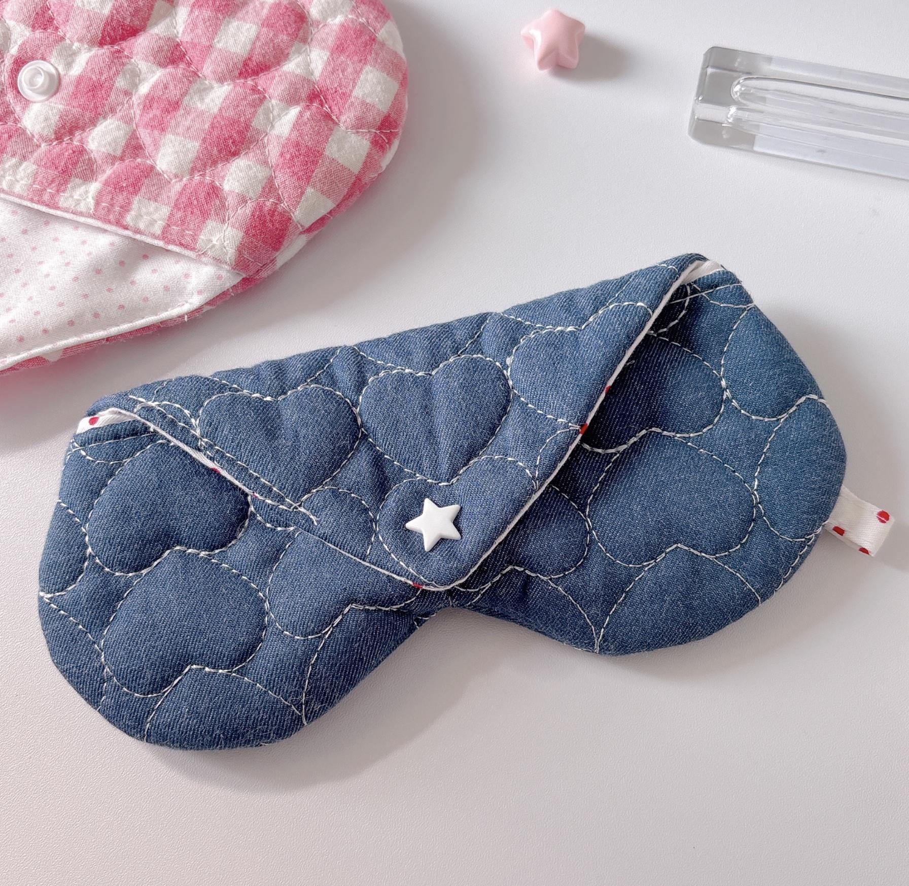 Handmade Fabric Glasses Case | Korean Style Soft Padded Eyeglass Pouch | Cute NS Aesthetic Storage Bag | Cozy Gift Idea for her