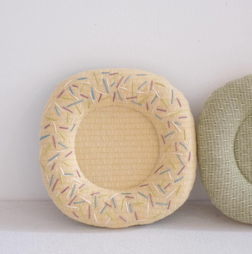 Handmade Embroidered Donut Coaster | Fabric Coaster Round Mug Mat | Cute Stitch Coaster | Sweet Home Decor | Gift for Coffee Lovers