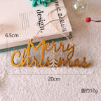 Wooden Christmas Letter Ornaments with Flocked Stars & Santa Hats, Holiday Tree Hanging Decor, Xmas Alphabet Signs