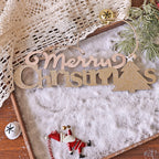 Wooden Christmas Letter Ornaments with Flocked Stars & Santa Hats, Holiday Tree Hanging Decor, Xmas Alphabet Signs