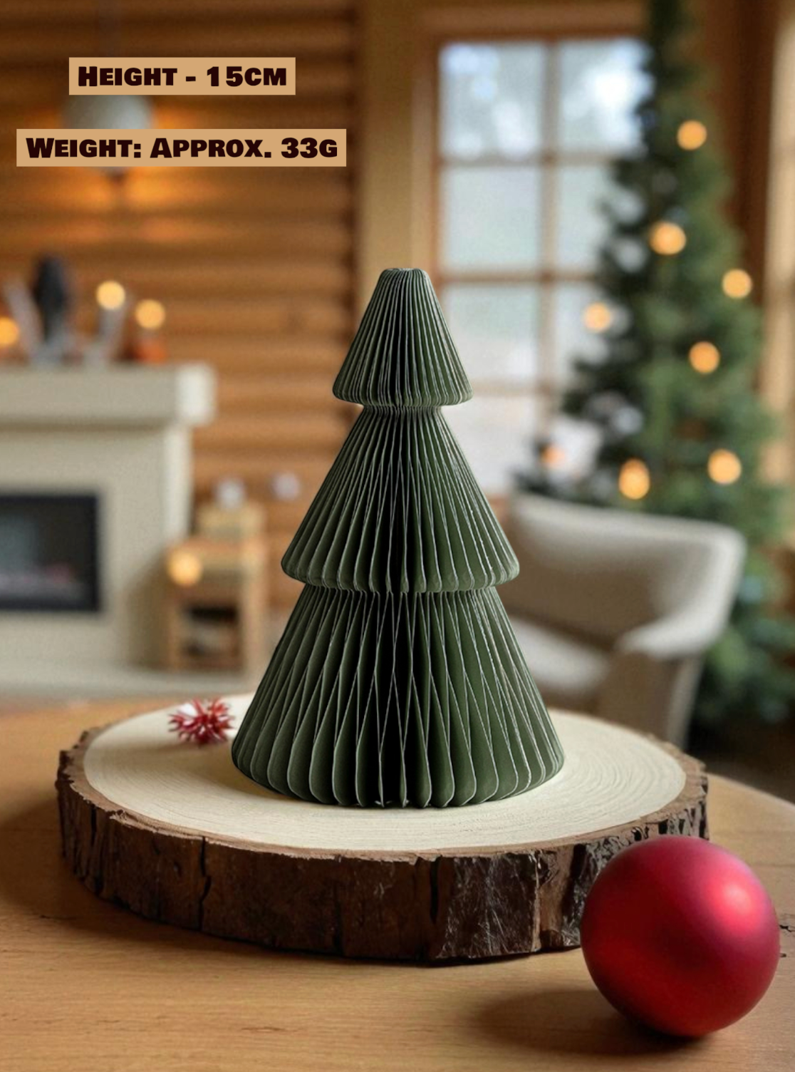 Paper Christmas Table Decoration 2025 | Foldable Paper Honeycomb Ornament | Reusable Eco-Friendly Christmas Tree Decor |Holiday Home Display