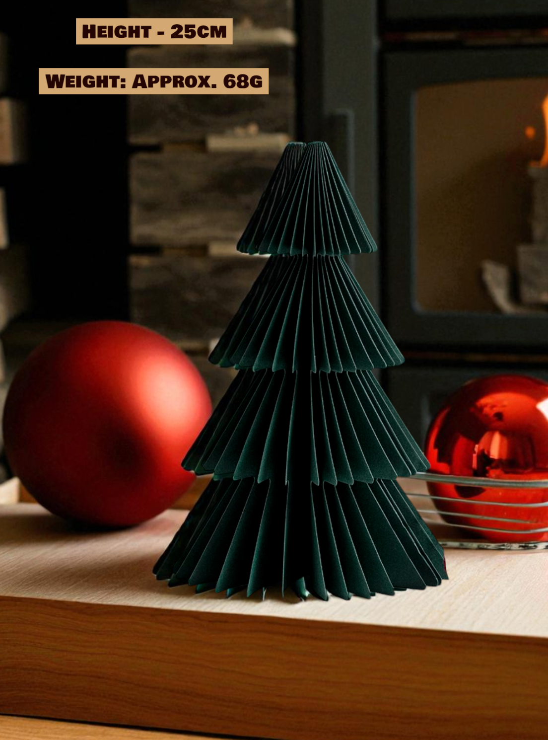 Paper Christmas Table Decoration 2025 | Foldable Paper Honeycomb Ornament | Reusable Eco-Friendly Christmas Tree Decor |Holiday Home Display