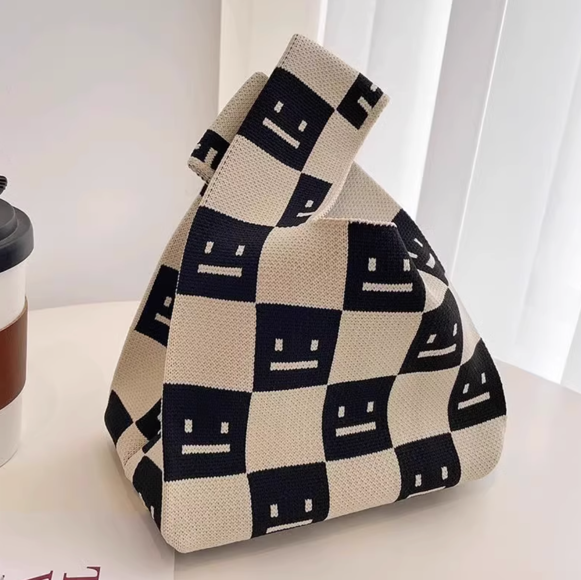 Soft Thick Knit Reusable ShoppingBag | Casual Washable Fabric Bag | Gift for Her