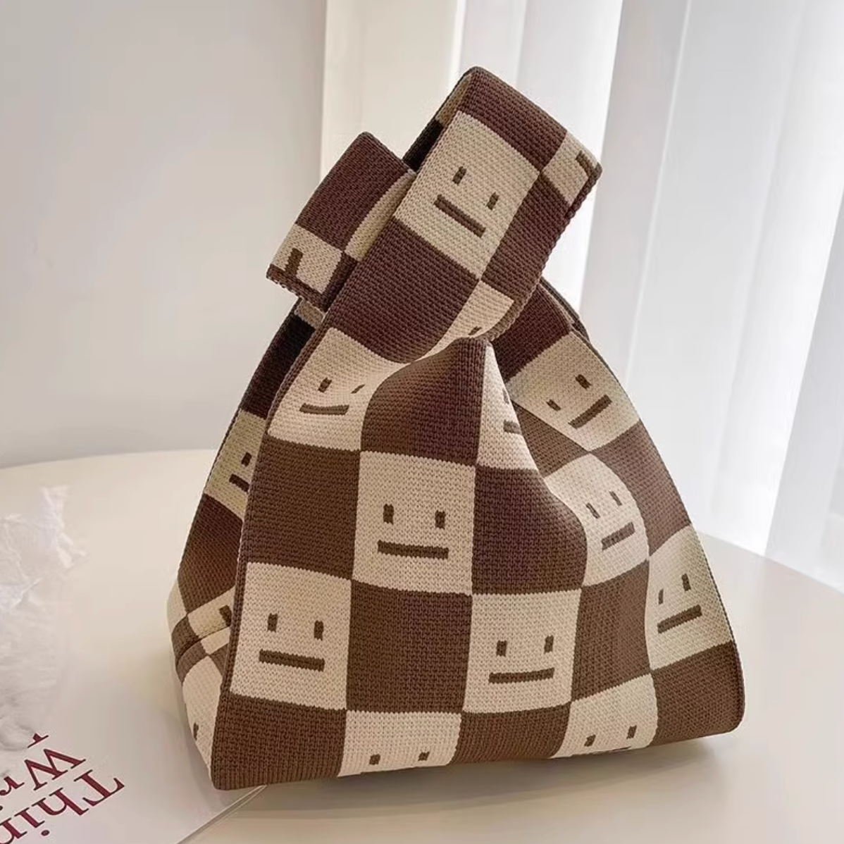 Soft Thick Knit Reusable ShoppingBag | Casual Washable Fabric Bag | Gift for Her