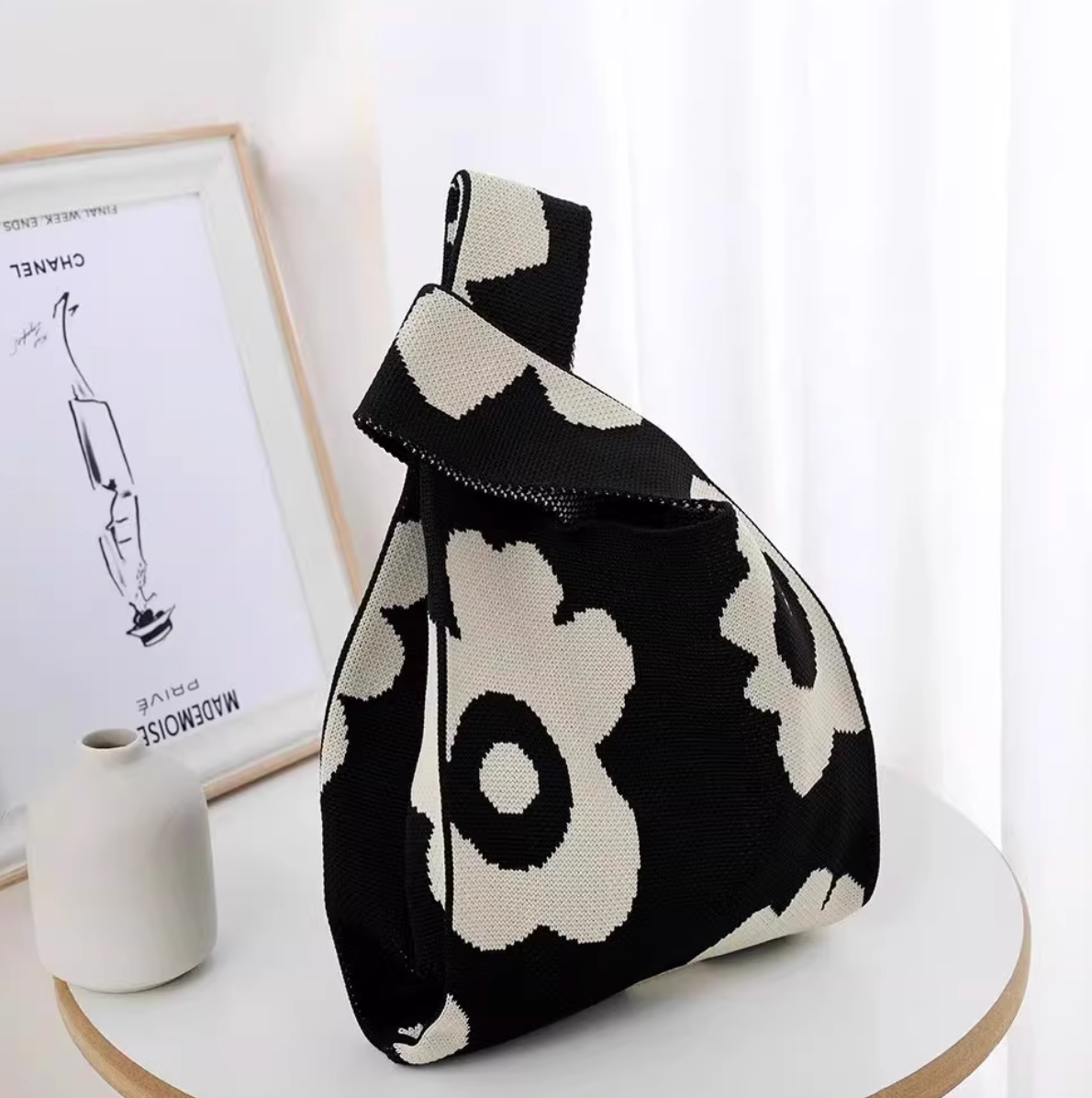 Soft Thick Knit Reusable ShoppingBag | Casual Washable Fabric Bag | Gift for Her