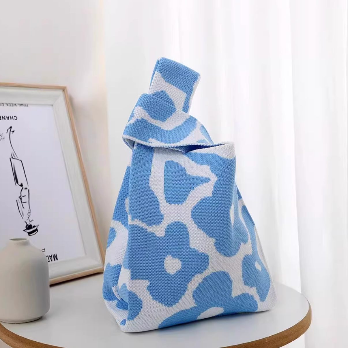 Soft Thick Knit Reusable ShoppingBag | Casual Washable Fabric Bag | Gift for Her