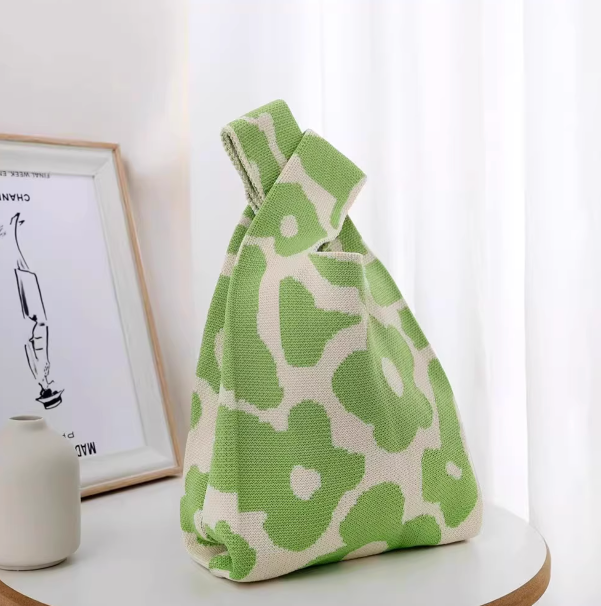 Soft Thick Knit Reusable ShoppingBag | Casual Washable Fabric Bag | Gift for Her