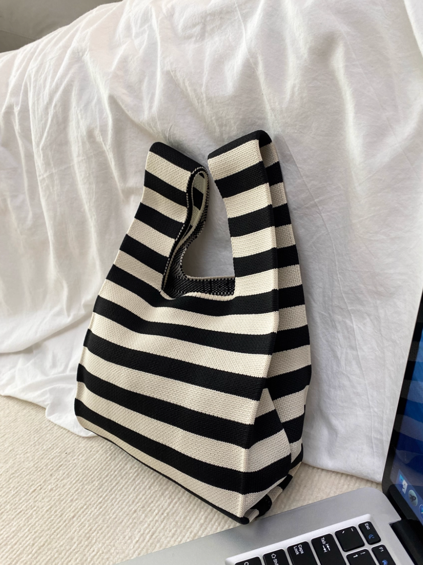 Soft Thick Knit Reusable ShoppingBag | Casual Washable Fabric Bag | Gift for Her