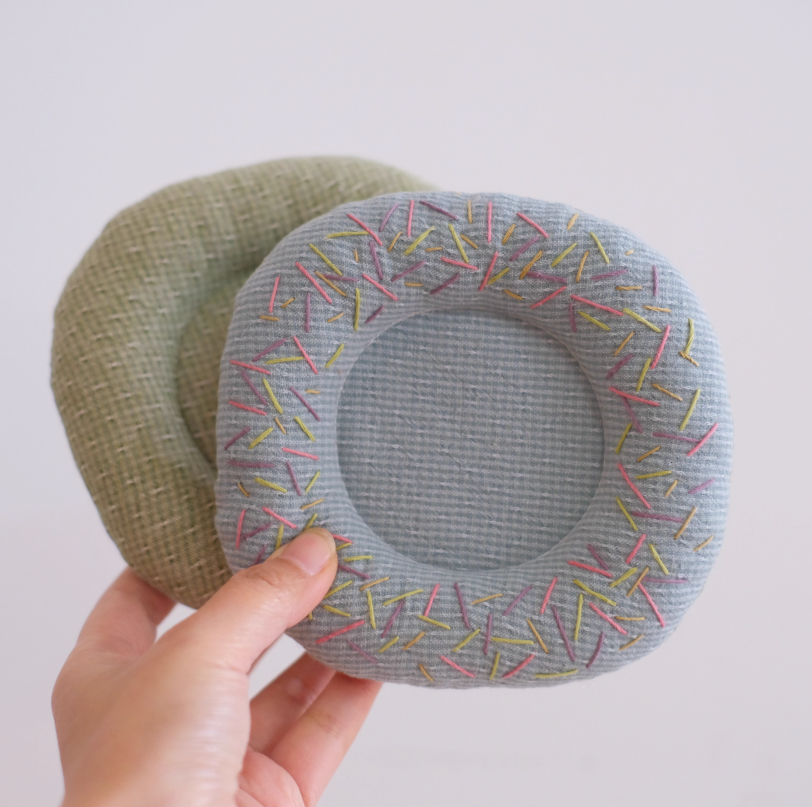 Handmade Embroidered Donut Coaster | Fabric Coaster Round Mug Mat | Cute Stitch Coaster | Sweet Home Decor | Gift for Coffee Lovers