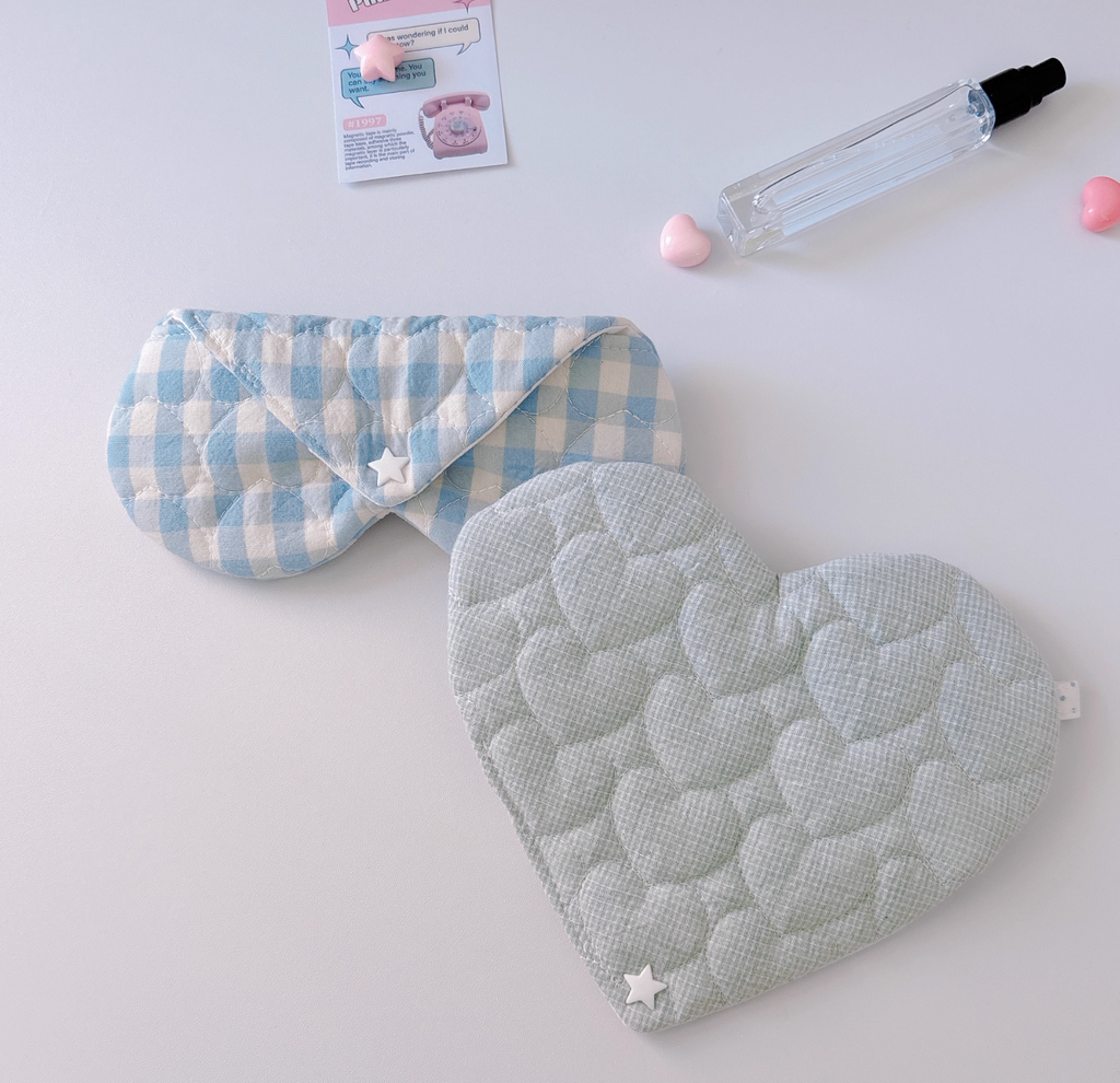Handmade Fabric Glasses Case | Korean Style Soft Padded Eyeglass Pouch | Cute NS Aesthetic Storage Bag | Cozy Gift Idea for her