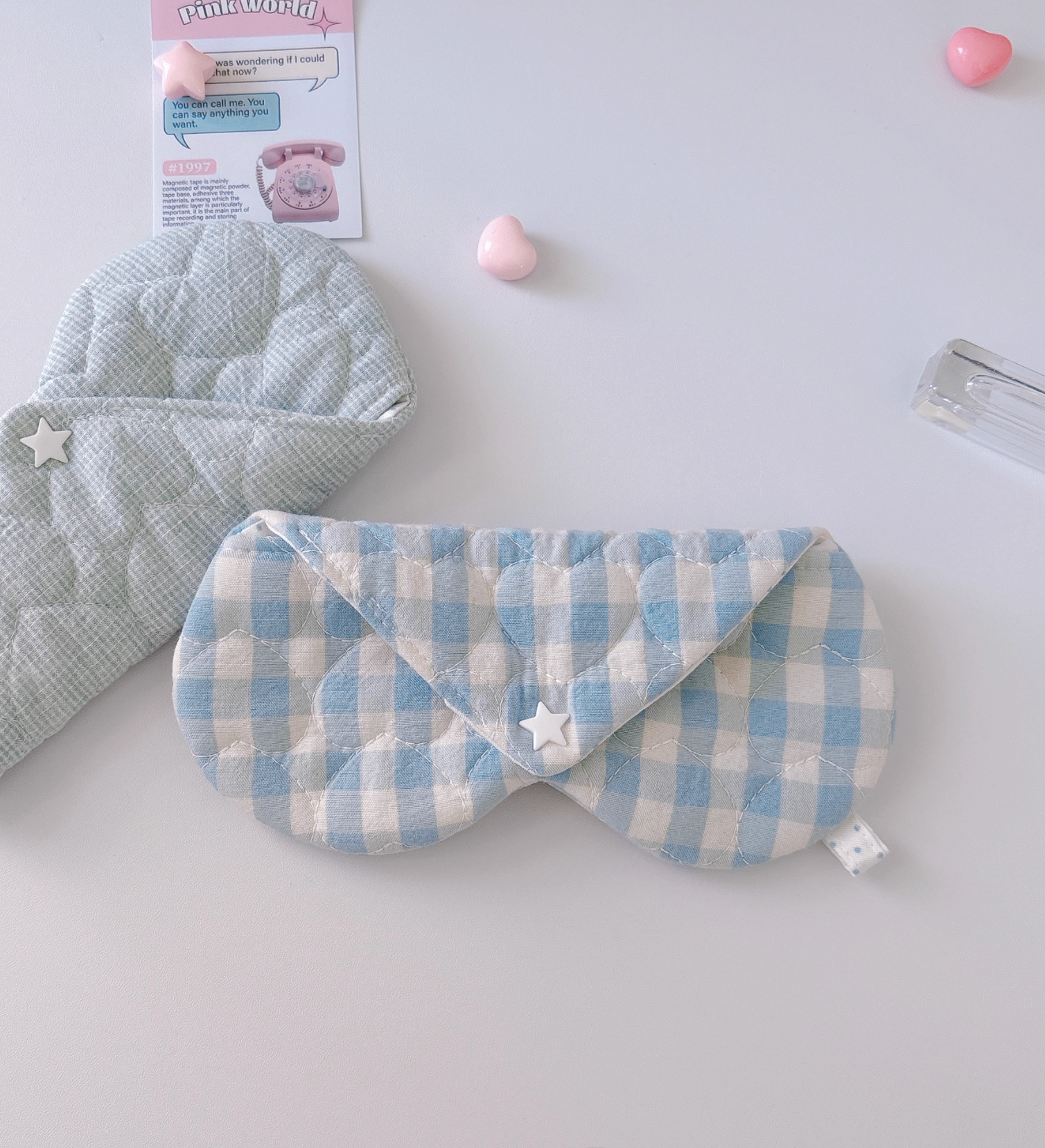 Handmade Fabric Glasses Case | Korean Style Soft Padded Eyeglass Pouch | Cute NS Aesthetic Storage Bag | Cozy Gift Idea for her