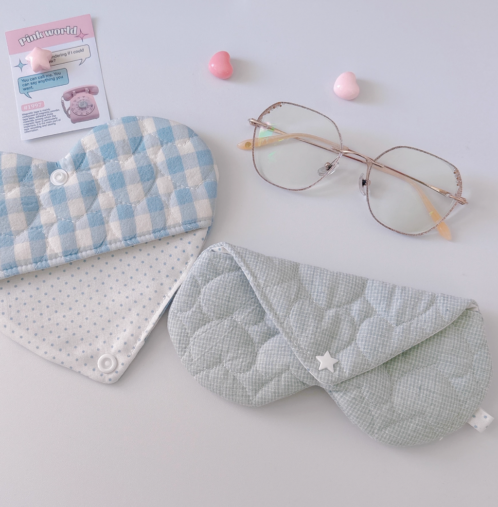 Handmade Fabric Glasses Case | Korean Style Soft Padded Eyeglass Pouch | Cute NS Aesthetic Storage Bag | Cozy Gift Idea for her