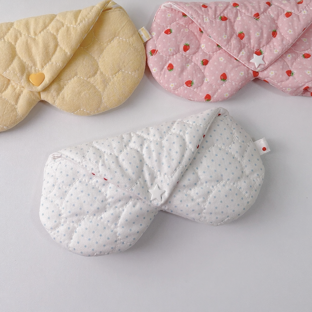 Handmade Fabric Glasses Case | Korean Style Soft Padded Eyeglass Pouch | Cute NS Aesthetic Storage Bag | Cozy Gift Idea for her