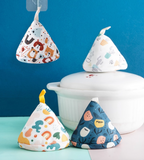 Japanese-Style Quilted Pot Lid Holder | Handmade Heat Proof Pot Cap | Heat-Resistant Cloth Handle Cover | Kitchen Gift