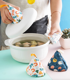 Japanese-Style Quilted Pot Lid Holder | Handmade Heat Proof Pot Cap | Heat-Resistant Cloth Handle Cover | Kitchen Gift