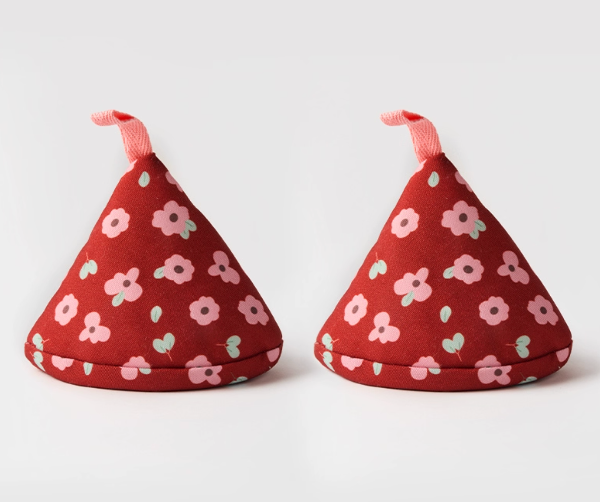 Japanese-Style Quilted Pot Lid Holder | Handmade Heat Proof Pot Cap | Heat-Resistant Cloth Handle Cover | Kitchen Gift