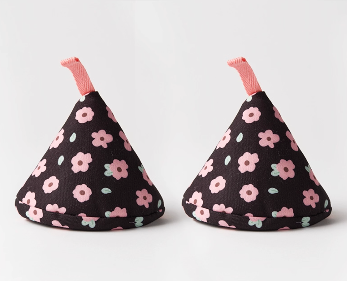 Japanese-Style Quilted Pot Lid Holder | Handmade Heat Proof Pot Cap | Heat-Resistant Cloth Handle Cover | Kitchen Gift