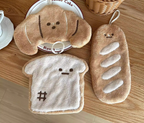 Cute Bread Hanging Hand Towel | Super Absorbent Thick Kitchen Towel | Soft Washroom & Bathroom Hand Drying Cloth | Adorable Home Gift