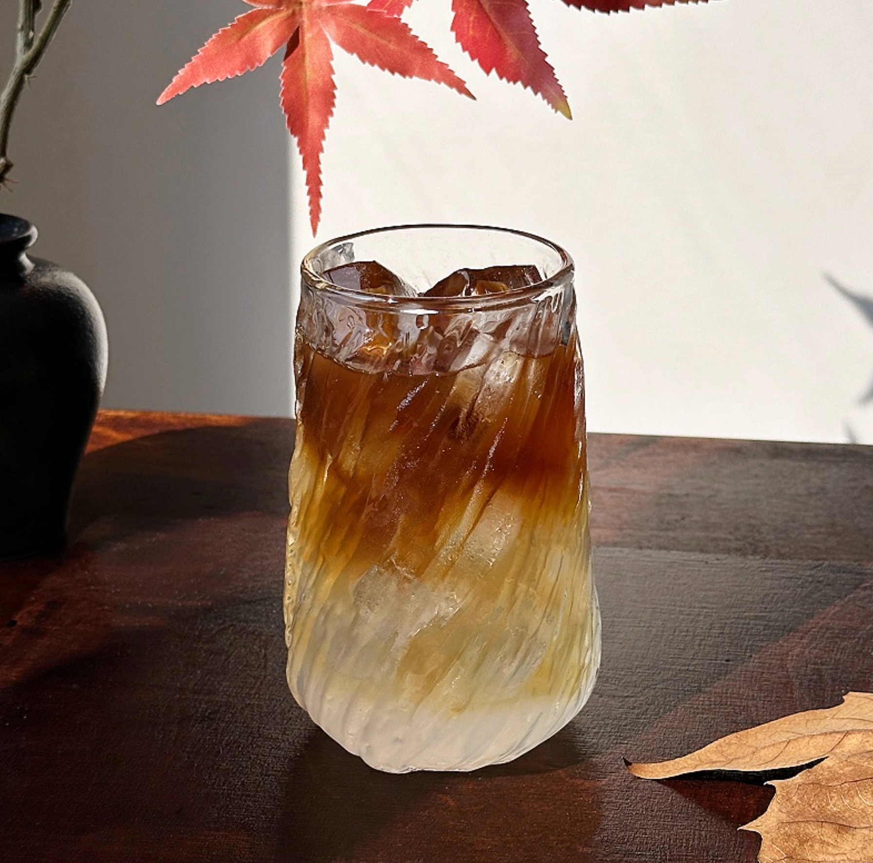 Glass Coffee Cup | Clear Iced Latte Cup for Cold Drinks - 420ml