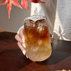 Glass Coffee Cup | Clear Iced Latte Cup for Cold Drinks - 420ml