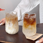 Glass Coffee Cup | Clear Iced Latte Cup for Cold Drinks - 420ml