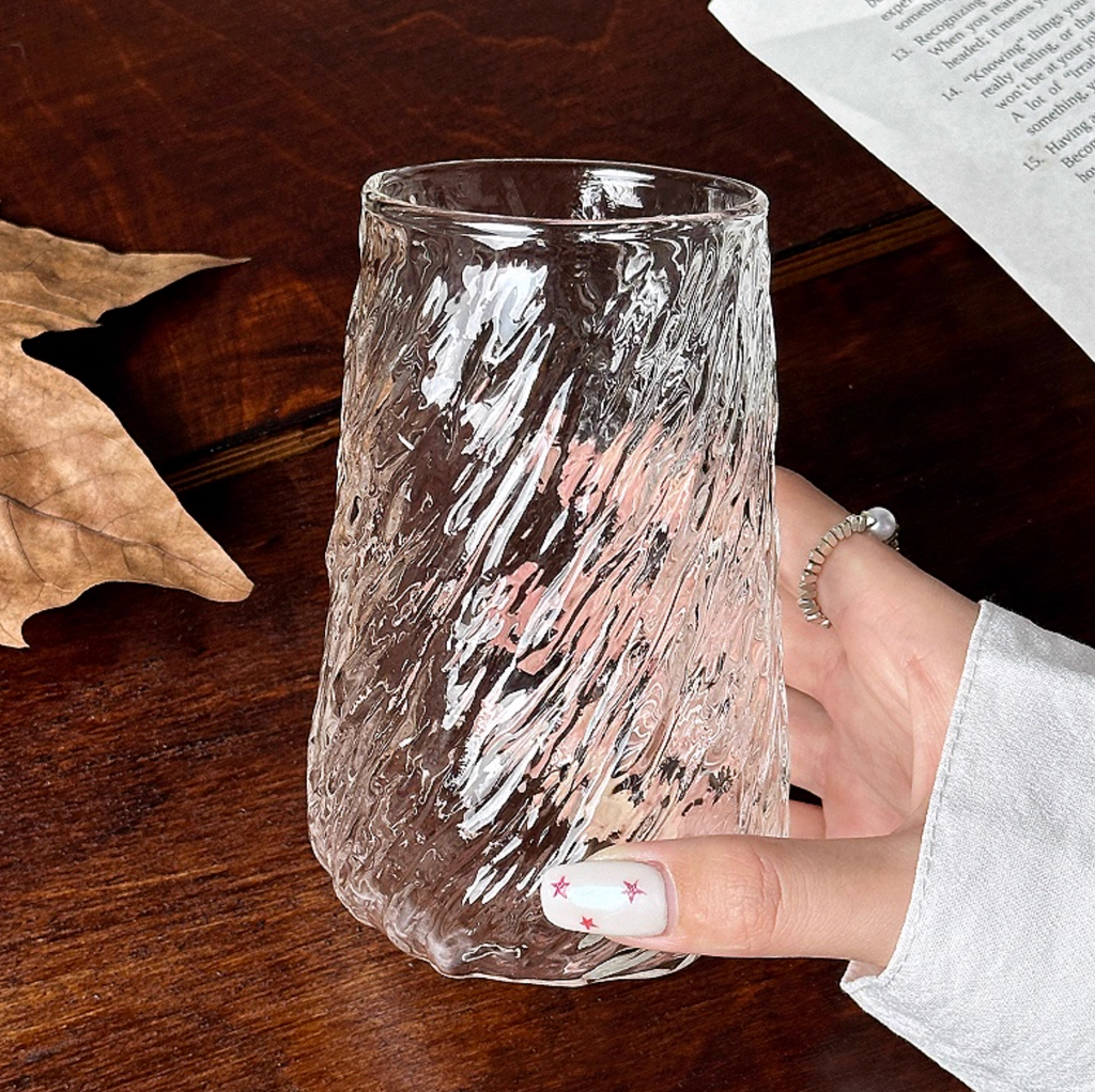 Glass Coffee Cup | Clear Iced Latte Cup for Cold Drinks - 420ml