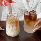 Glass Coffee Cup | Clear Iced Latte Cup for Cold Drinks - 420ml