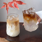 Glass Coffee Cup | Clear Iced Latte Cup for Cold Drinks - 420ml