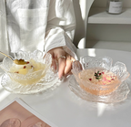 Glass Dessert Bowl Set | Fruit Bowl & Plates | Yogurt Bowl 220ml | Tableware Gift