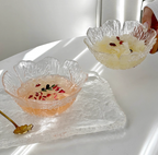Glass Dessert Bowl Set | Fruit Bowl & Plates | Yogurt Bowl 220ml | Tableware Gift