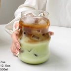 Cloud-Shaped Glass Cup | Aesthetic Iced Coffee Glass Cup - 530ml