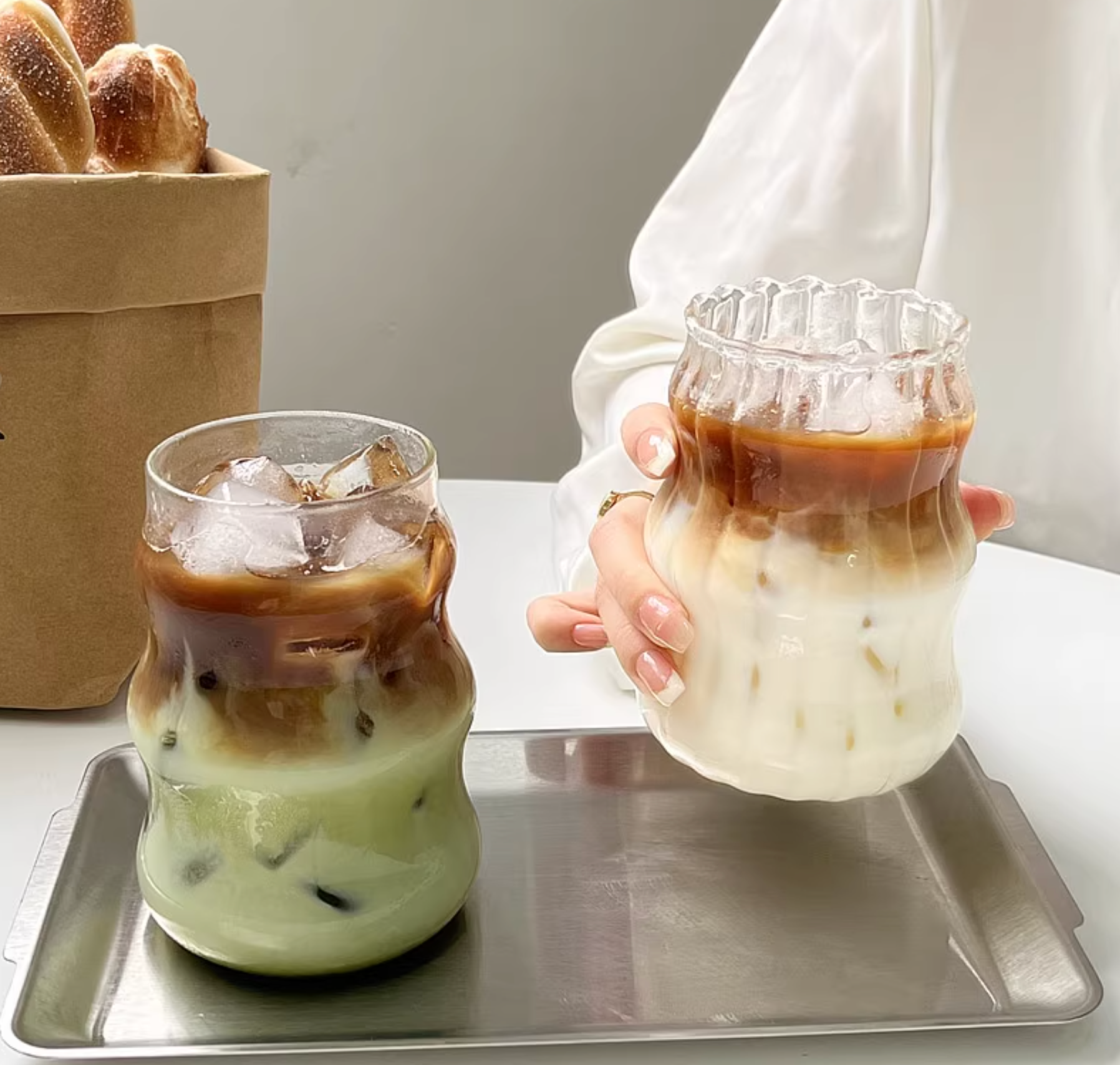 Cloud-Shaped Glass Cup | Aesthetic Iced Coffee Glass Cup - 530ml