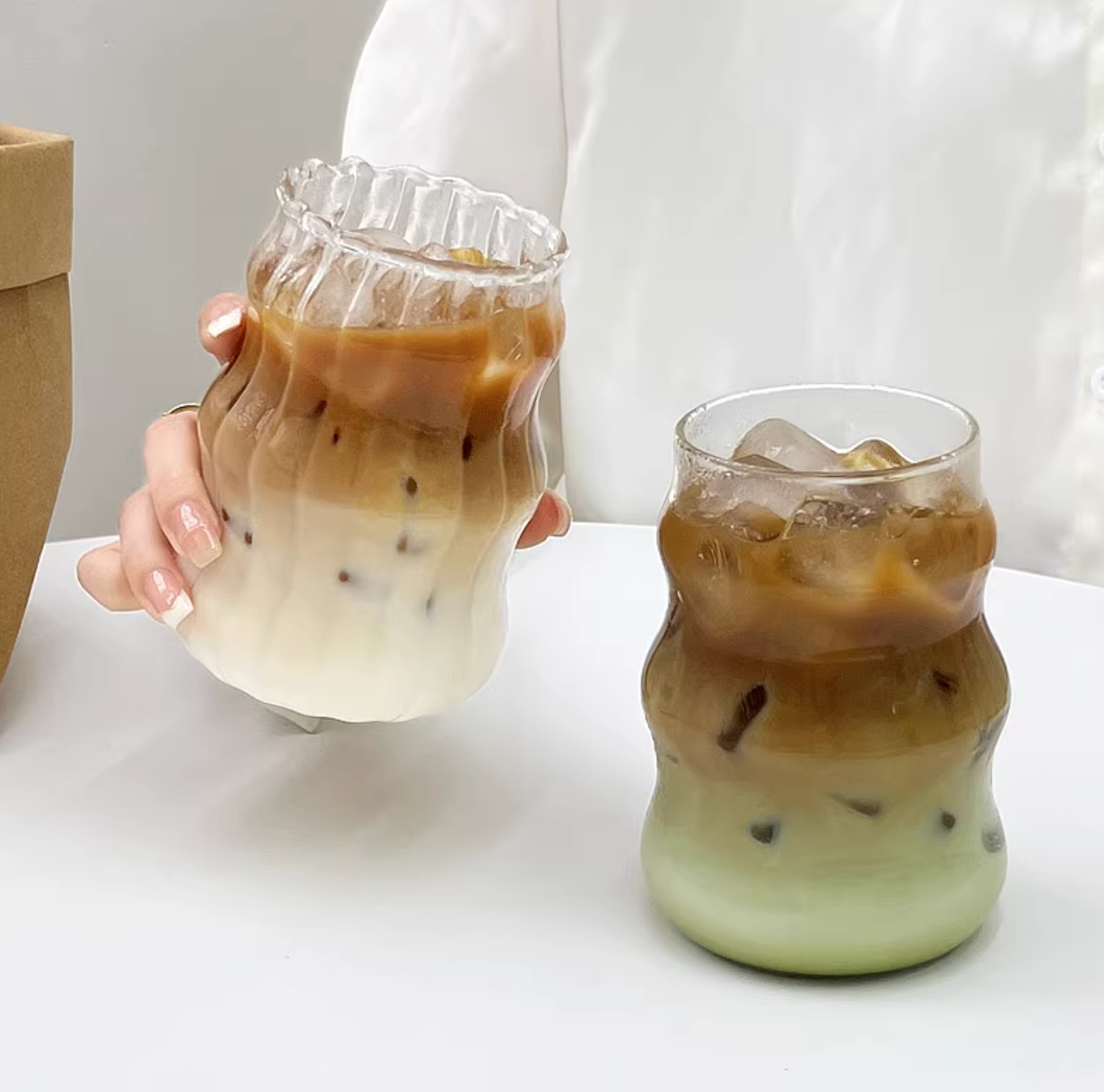 Cloud-Shaped Glass Cup | Aesthetic Iced Coffee Glass Cup - 530ml