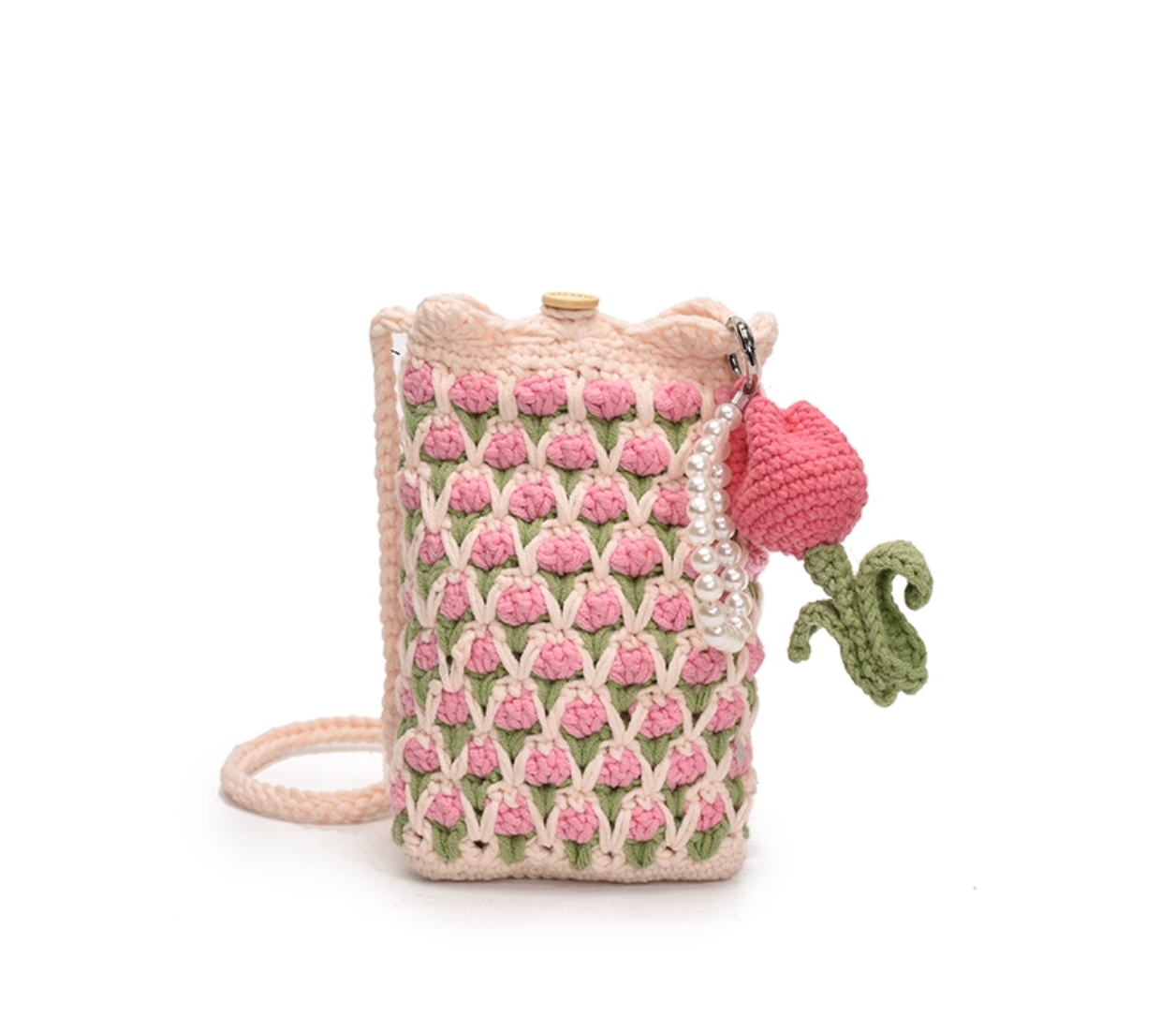 Crocheted Cell Phone Crossbody Bag