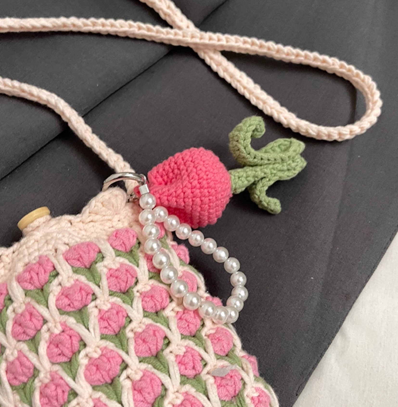 Crocheted Cell Phone Crossbody Bag
