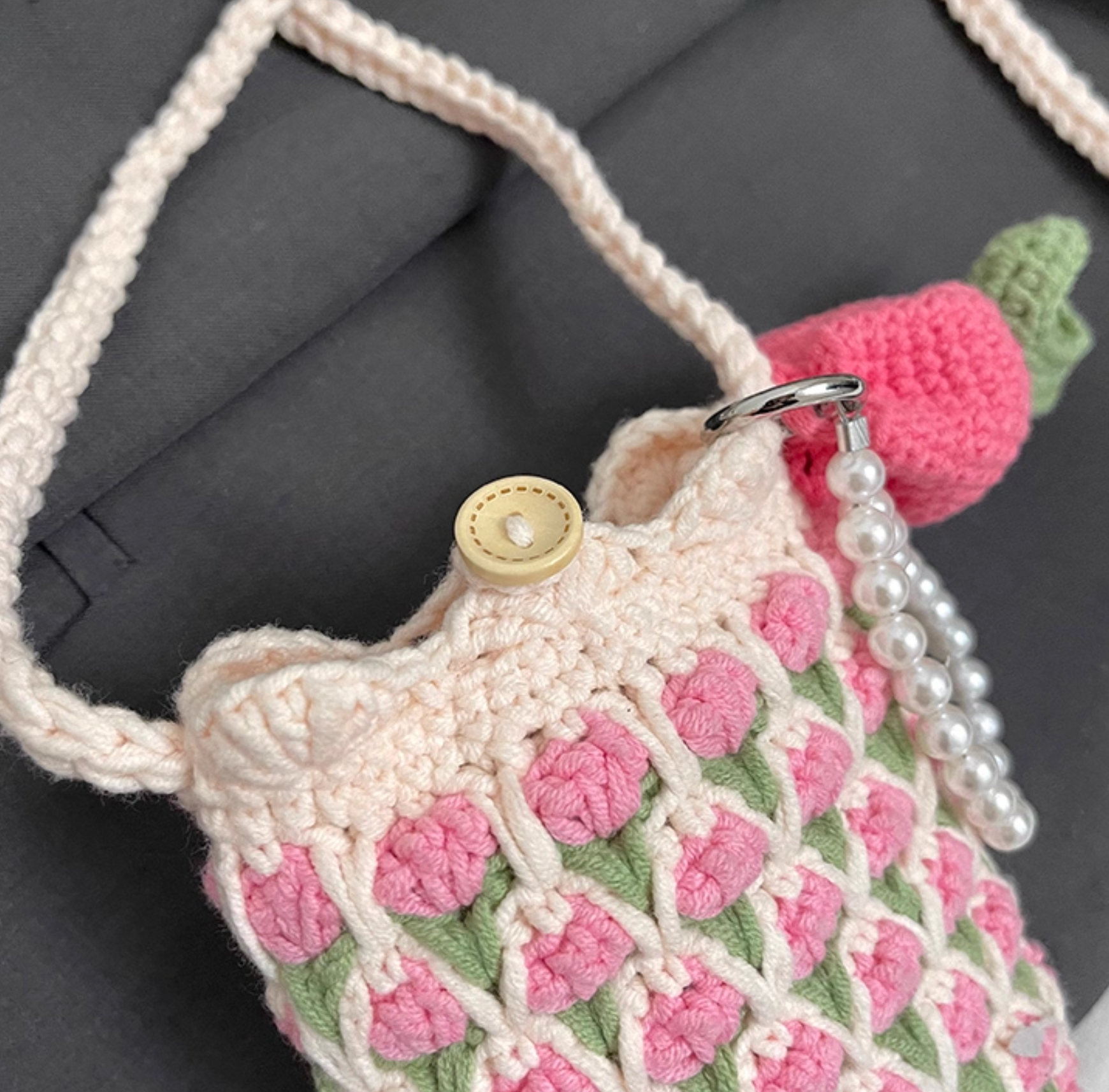 Crocheted Cell Phone Crossbody Bag
