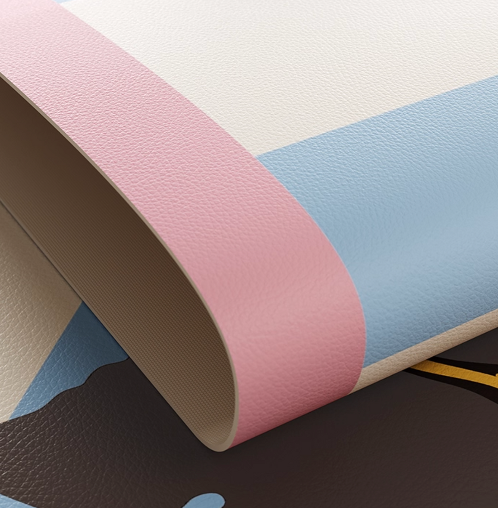 Cream Aesthetic Leather Waterproof Table Mat  | Modern Dining Mat |