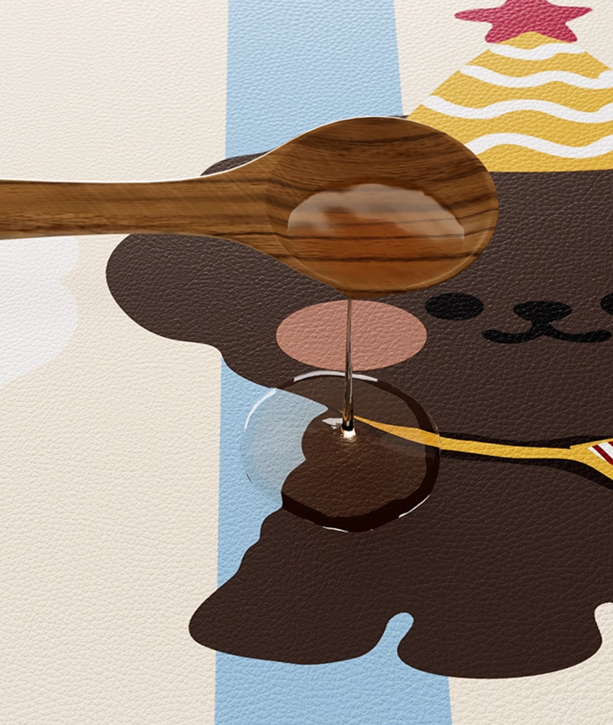 Cream Aesthetic Leather Waterproof Table Mat  | Modern Dining Mat |