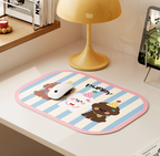 Cream Aesthetic Leather Waterproof Table Mat  | Modern Dining Mat |