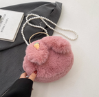 Plush Bunny Ear Handbag | Winter Furry Shoulder & Crossbody Bag | Cute Fluffy Chain Purse for Women  – 6 Colors